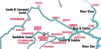 Map of Yorkshire canals